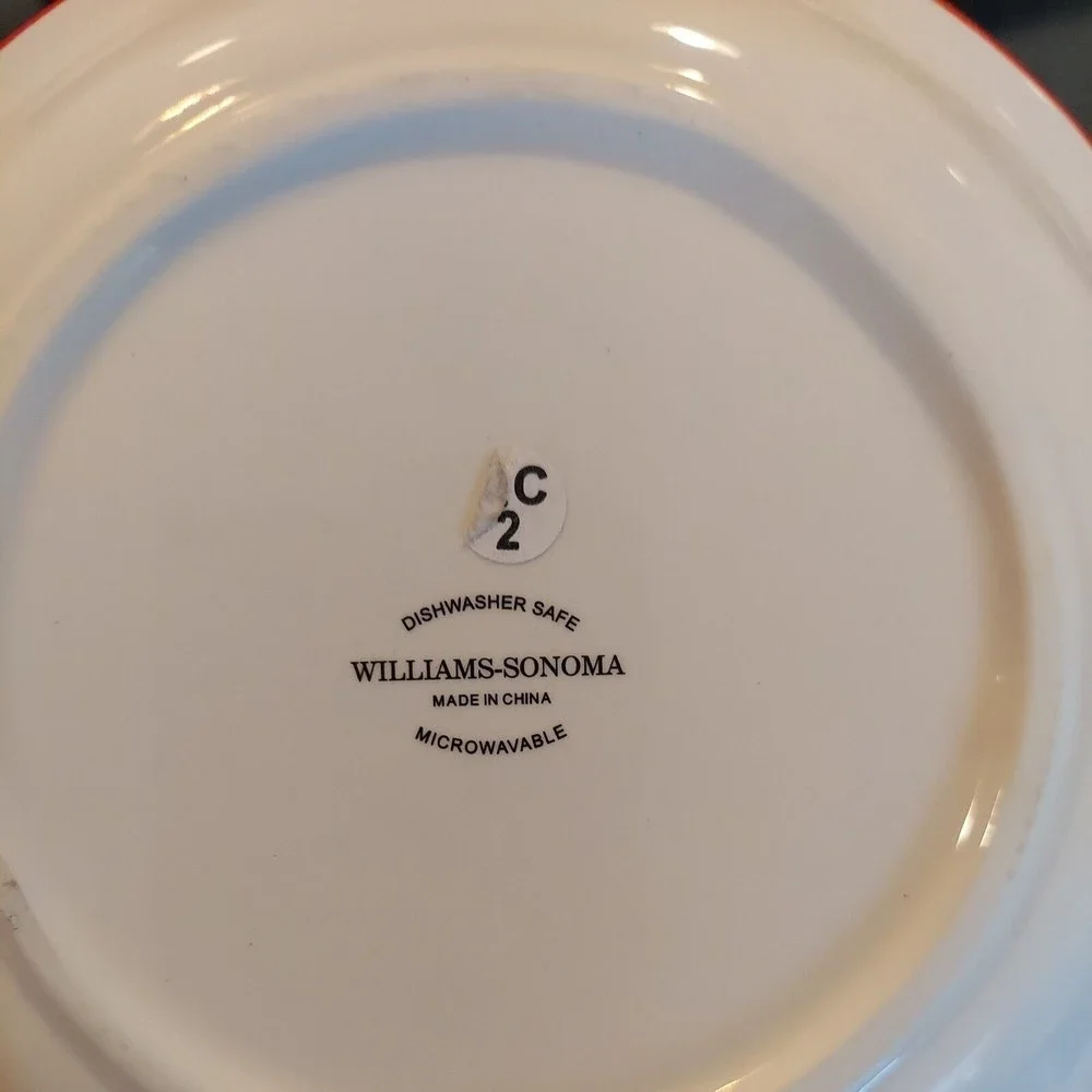 Set Of 4 Williams Sonoma Snowman Chef Dessert Plates New In Box